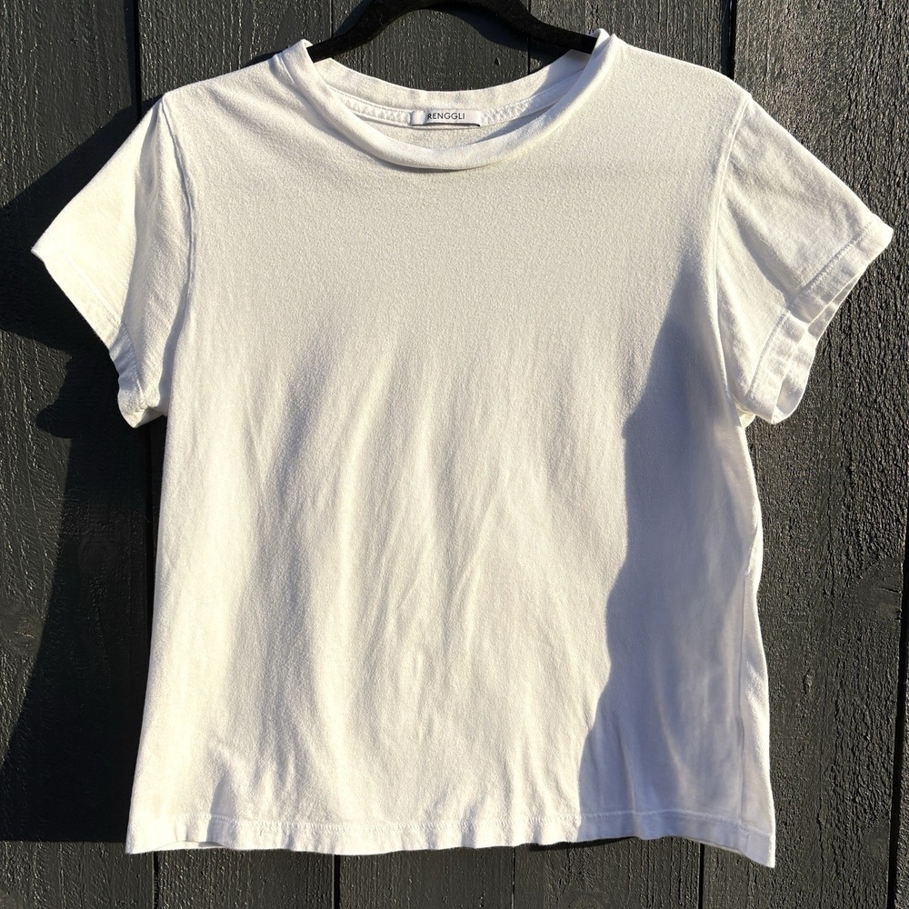Renggli Crewneck T Shirt Top XXL 36" Chest Fitted Basic Short Sl Capsule White